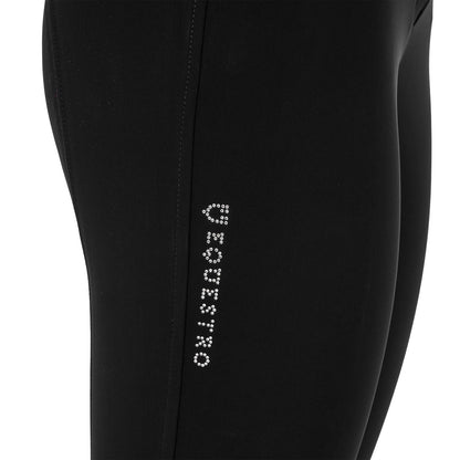 Pantalones de mujer de tiro alto con logo en strass Equestro - Negro