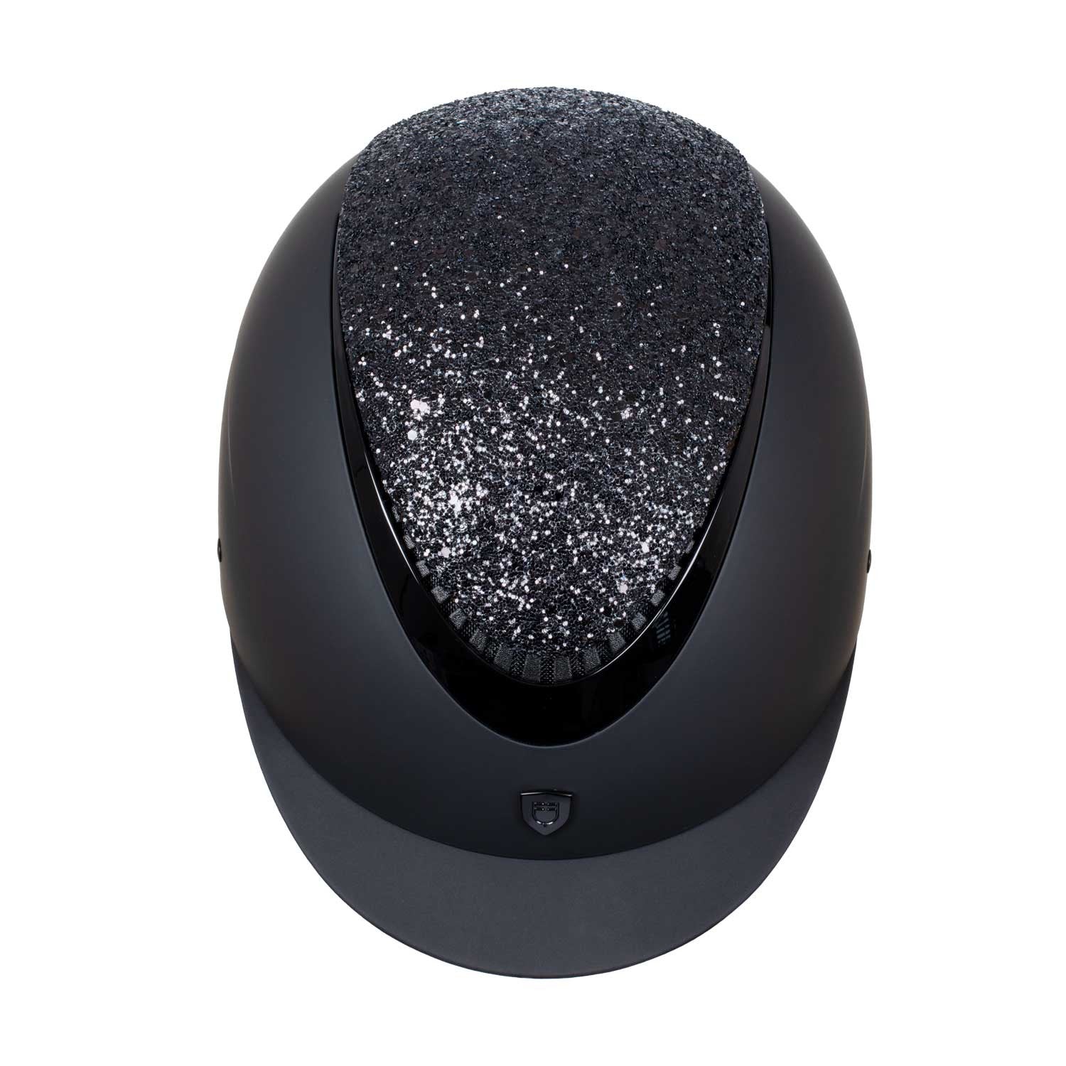 Casco con visera estrecha con brillantitos homologación EN 1384-2023 Equestro - Black/Black Shiny