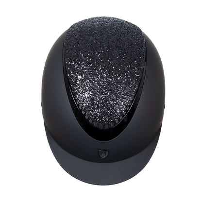 Casco con visera estrecha con brillantitos homologación EN 1384-2023 Equestro - Black/Black Shiny
