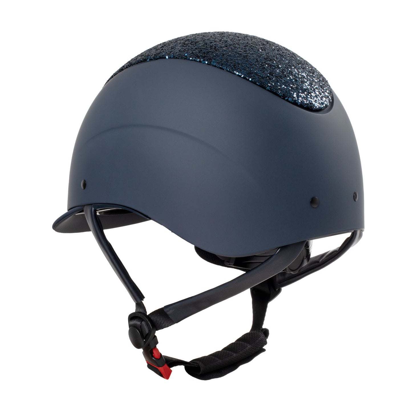 Casco con visera estrecha con brillantitos homologación EN 1384-2023 Equestro - Navy/Navy Shiny