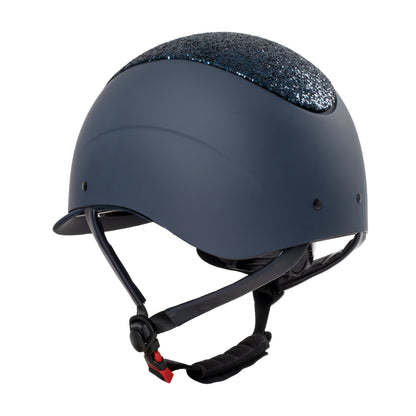 Casco con visera estrecha con brillantitos homologación EN 1384-2023 Equestro - Navy/Navy Shiny