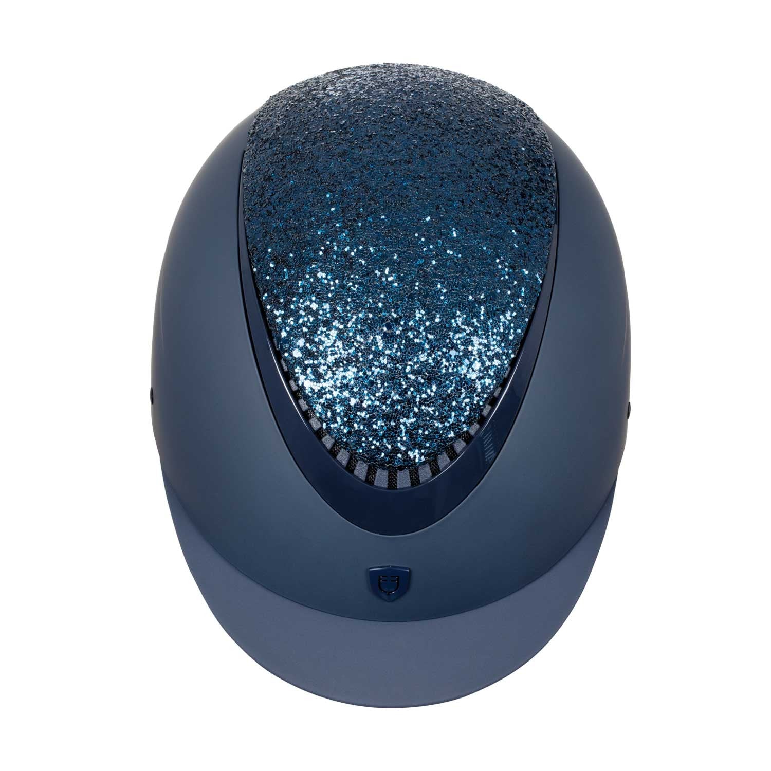 Casco con visera estrecha con brillantitos homologación EN 1384-2023 Equestro - Navy/Navy Shiny