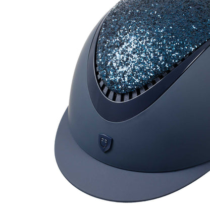 Casco con visera estrecha con brillantitos homologación EN 1384-2023 Equestro - Navy/Navy Shiny