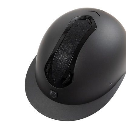 Casco de Mujer Azael Stone visera ancha y strass homologación EN 1384-2023 Equestro - Black/Black