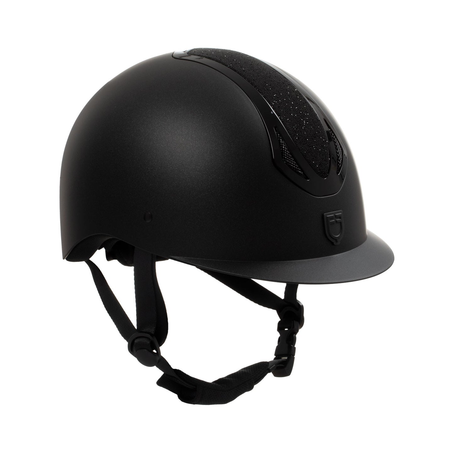 Casco mujer Azael Stone visera estrecha homologación EN 1384-2023 Equestro - Black/Black Shiny
