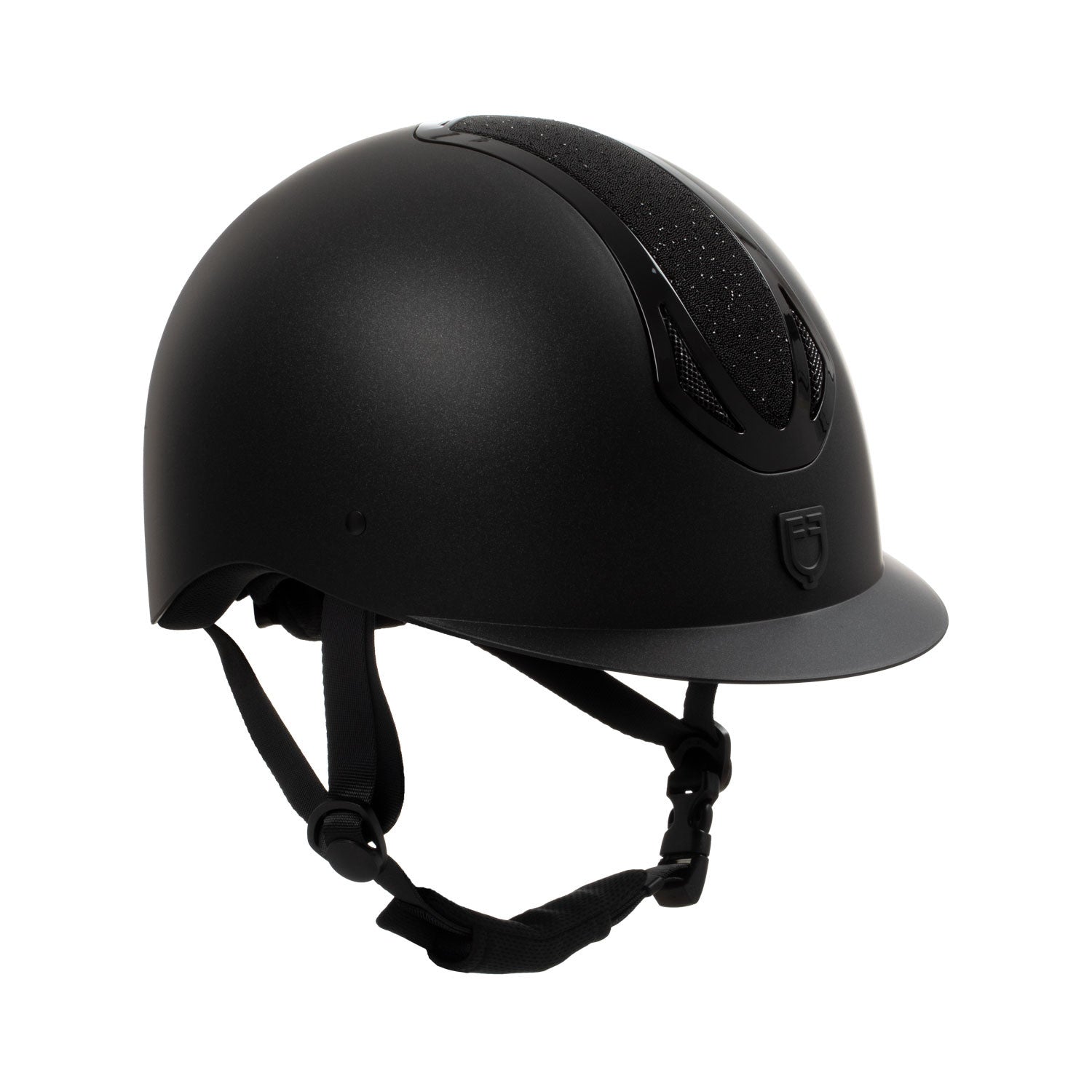 Casco mujer Azael Stone visera estrecha homologación EN 1384-2023 Equestro - Black/Black Shiny