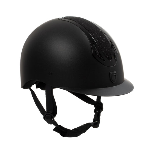 Casco mujer Azael Stone visera estrecha homologación EN 1384-2023 Equestro - Black/Black Shiny