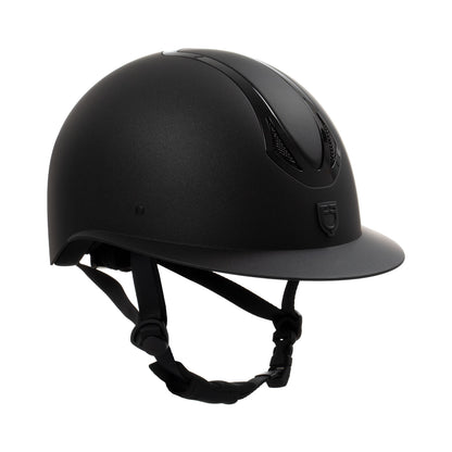 Casco de mujer con visera ancha homologación EN 1384-2023 Equestro - Black/Black Shiny