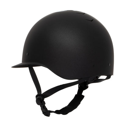 Casco de mujer con visera ancha homologación EN 1384-2023 Equestro - Black/Black Shiny
