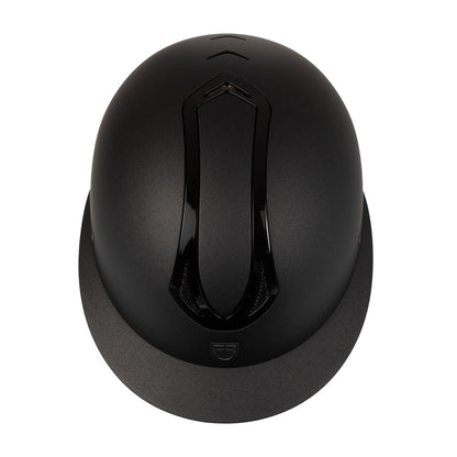 Casco de mujer con visera ancha homologación EN 1384-2023 Equestro - Black/Black Shiny