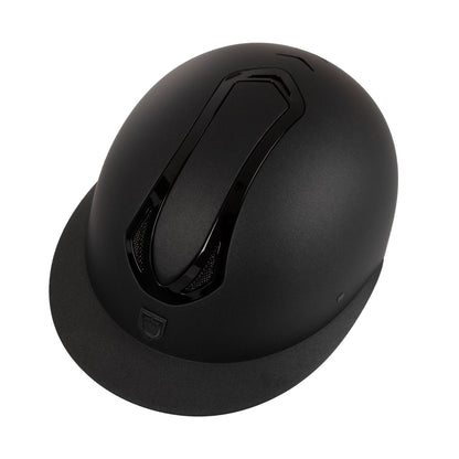 Casco de mujer con visera ancha homologación EN 1384-2023 Equestro - Black/Black Shiny