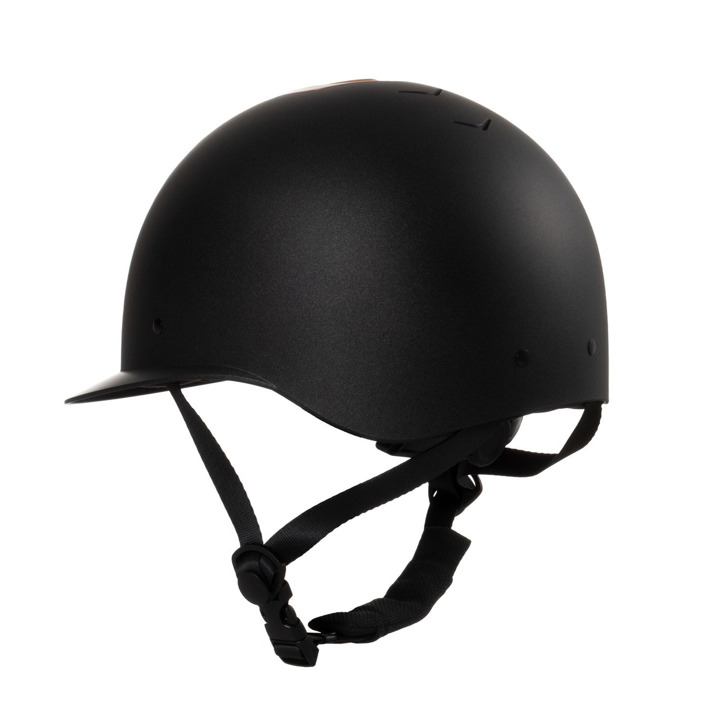Casco de mujer con visera ancha homologación EN 1384-2023 Equestro - Black/Rose Gold