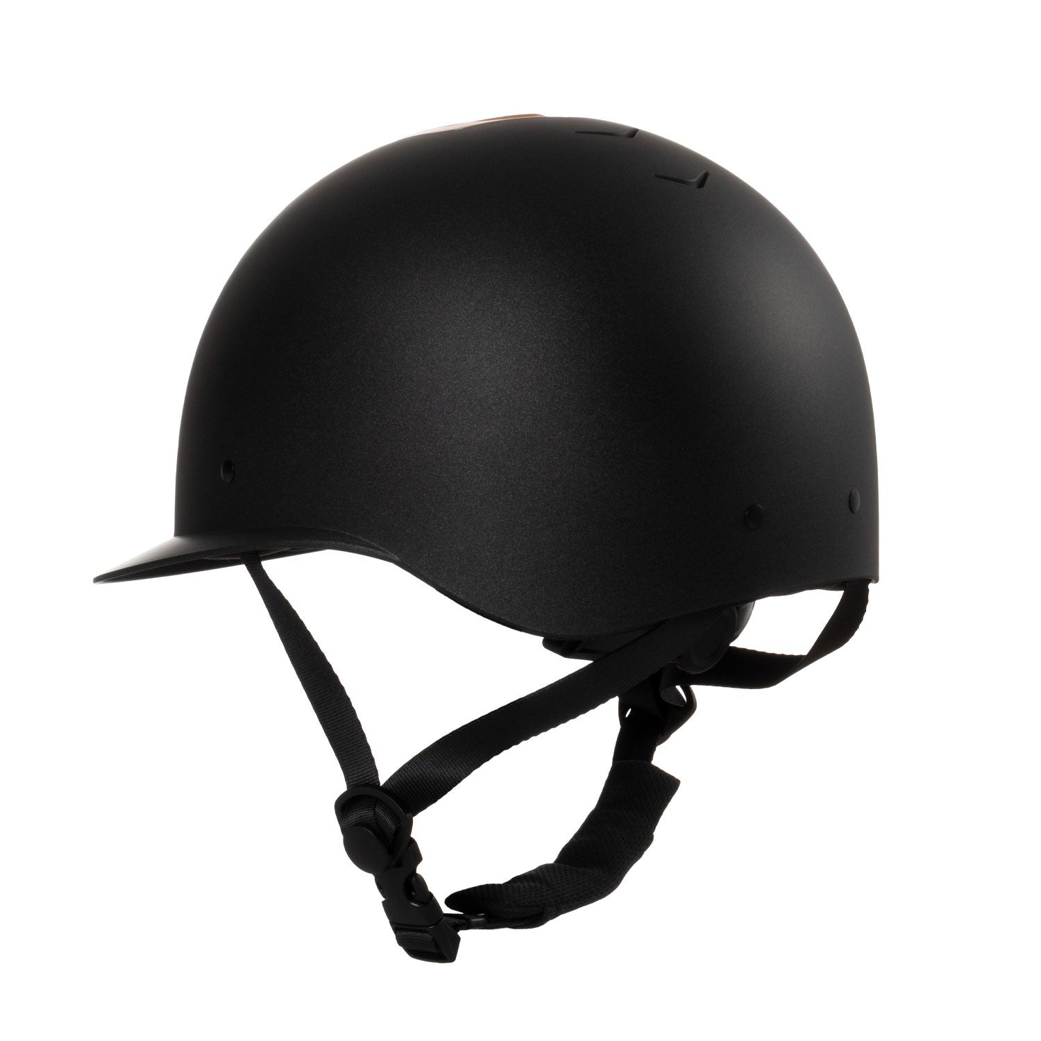 Casco de mujer con visera ancha homologación EN 1384-2023 Equestro - Black/Rose Gold