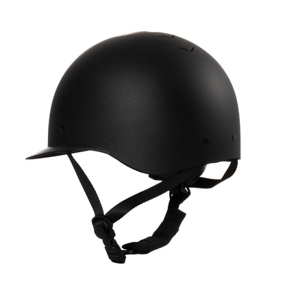 Casco de mujer con visera ancha homologación EN 1384-2023 Equestro - Black/Rose Gold