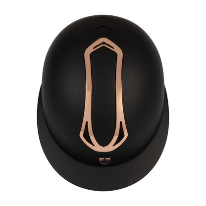Casco de mujer con visera ancha homologación EN 1384-2023 Equestro - Black/Rose Gold