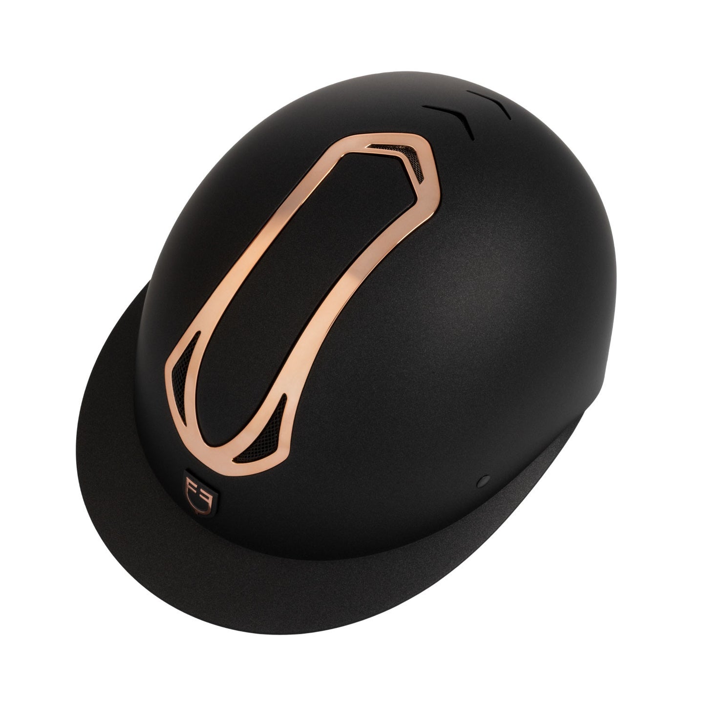 Casco de mujer con visera ancha homologación EN 1384-2023 Equestro - Black/Rose Gold