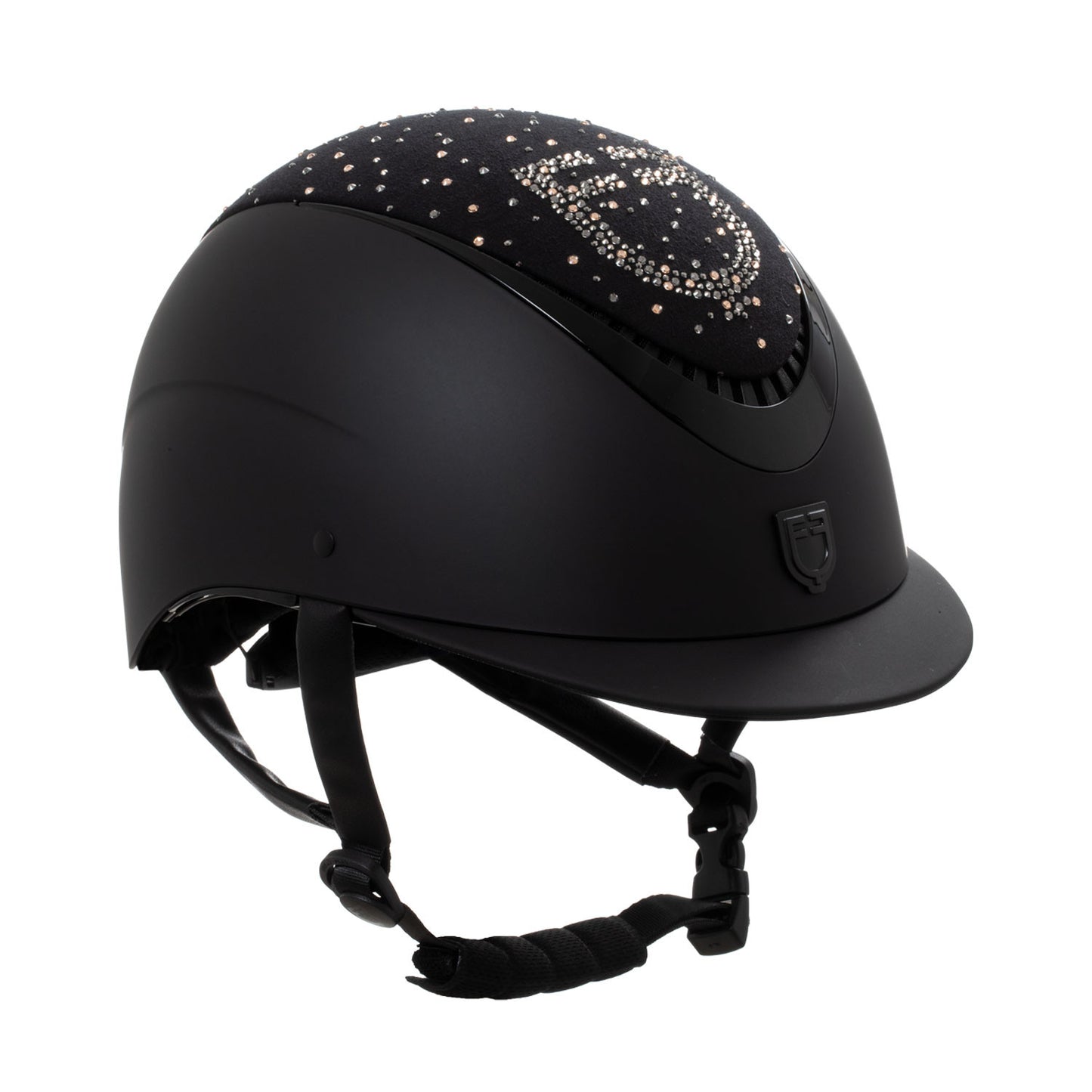 Casco opaca visera estrecha con logo en strass homologación EN 1384-2023 Equestro
