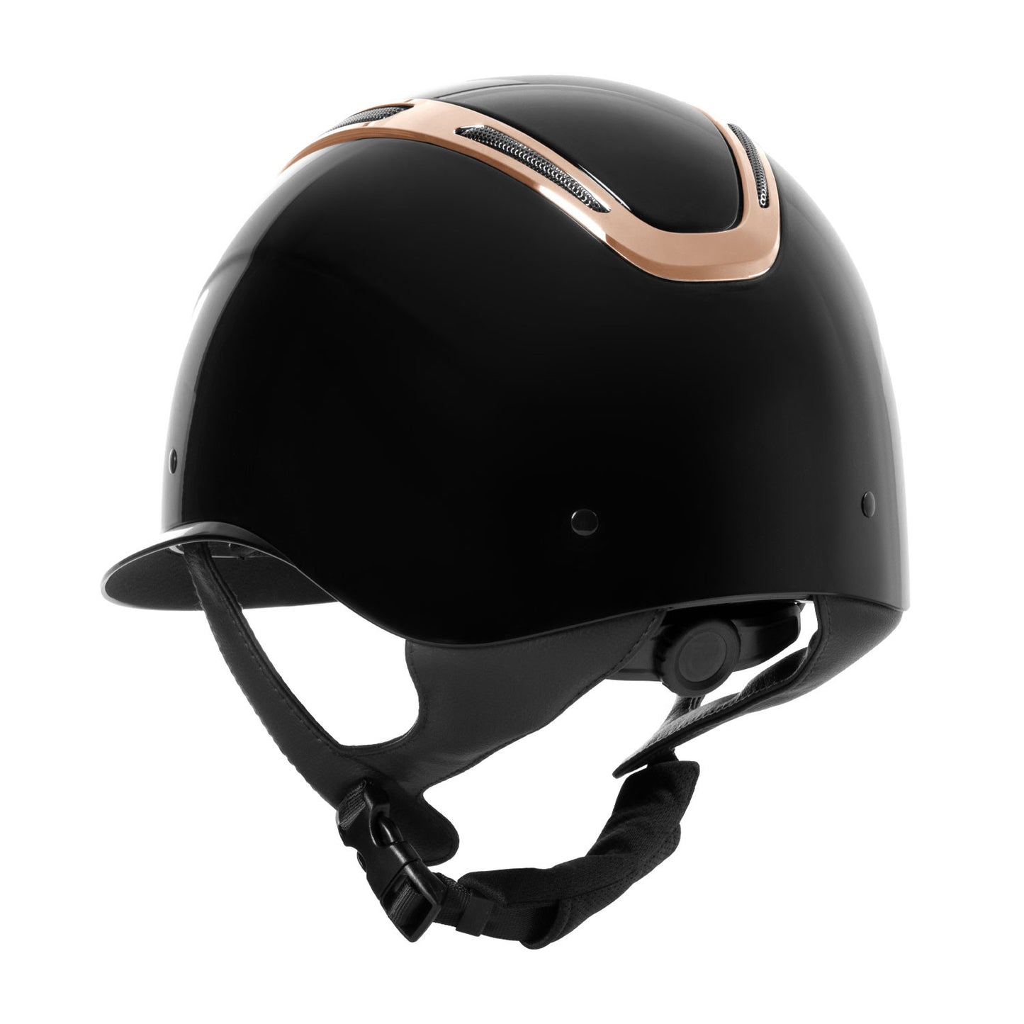 Casco Apocalypse para mujer con carcasa brillante Equestro - Black/Rose Gold