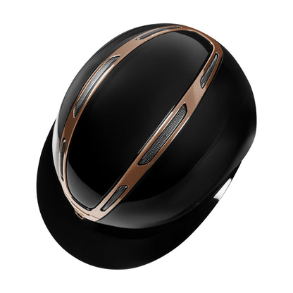 Casco Apocalypse para mujer con carcasa brillante Equestro - Black/Rose Gold