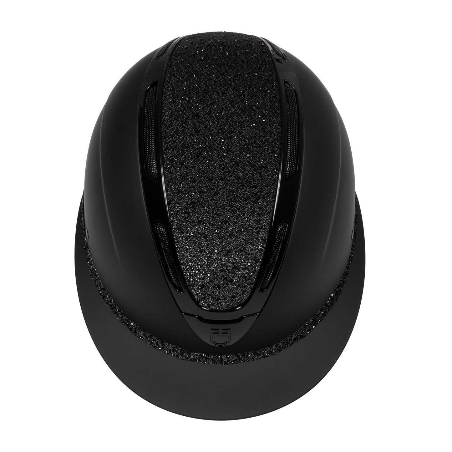 Casco Apocalypse para mujer con diamantes y calota mate Equestro - Black/Black