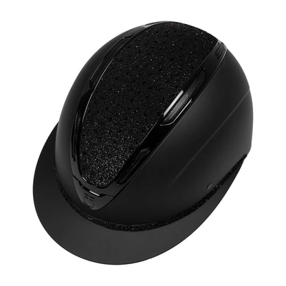Casco Apocalypse para mujer con diamantes y calota mate Equestro - Black/Black