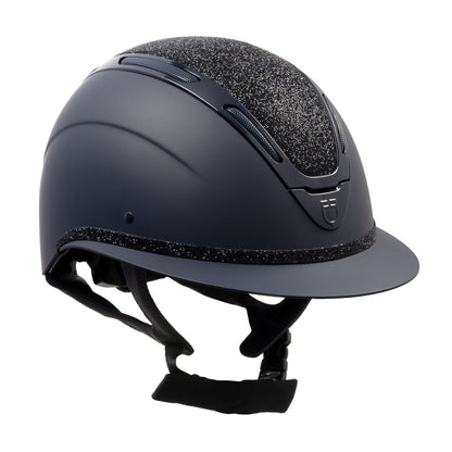 Casco Apocalypse para mujer con diamantes y calota mate Equestro - Black/Gunmetal