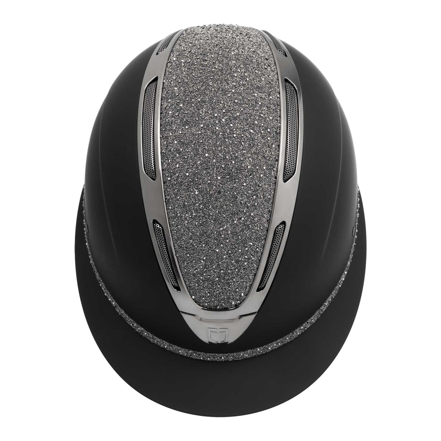 Casco Apocalypse para mujer con diamantes y calota mate Equestro - Black/Gunmetal