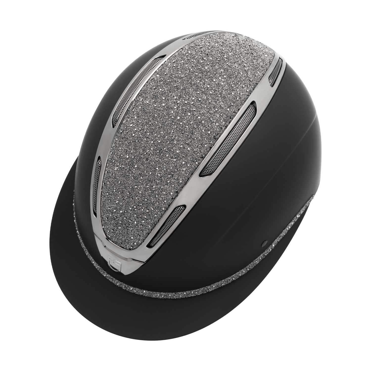 Casco Apocalypse para mujer con diamantes y calota mate Equestro - Black/Gunmetal
