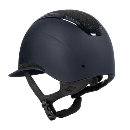 Casco Apocalypse para mujer con diamantes y calota mate Equestro - Navy/Navy