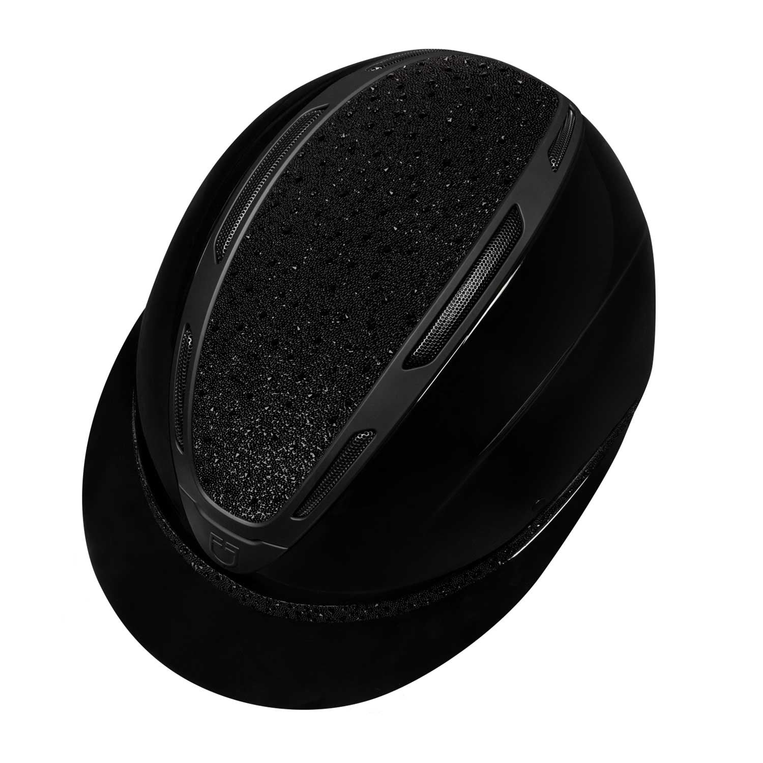 Casco Apocalypse para mujeres con diamantes y carcasa brillante Equestro - Black/Black