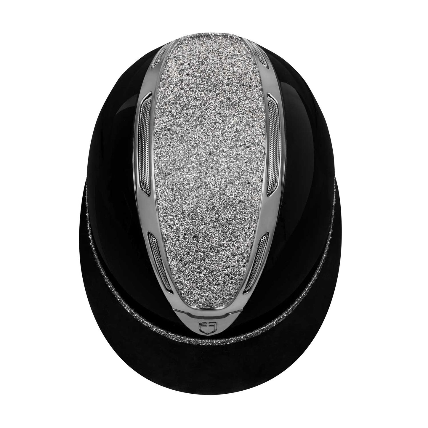 Casco Apocalypse para mujeres con diamantes y carcasa brillante Equestro - Black/Gunmetal