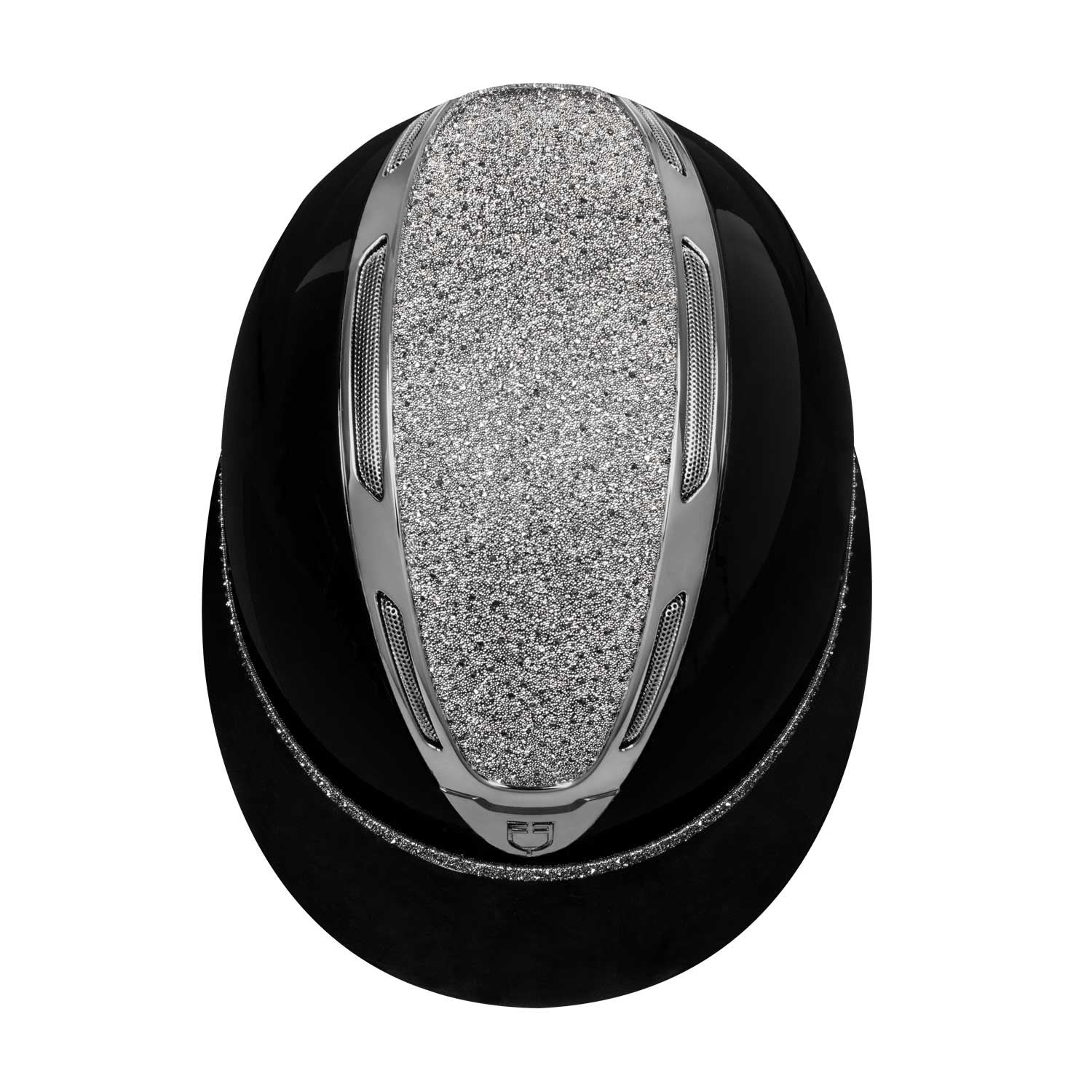 Casco Apocalypse para mujeres con diamantes y carcasa brillante Equestro - Black/Gunmetal