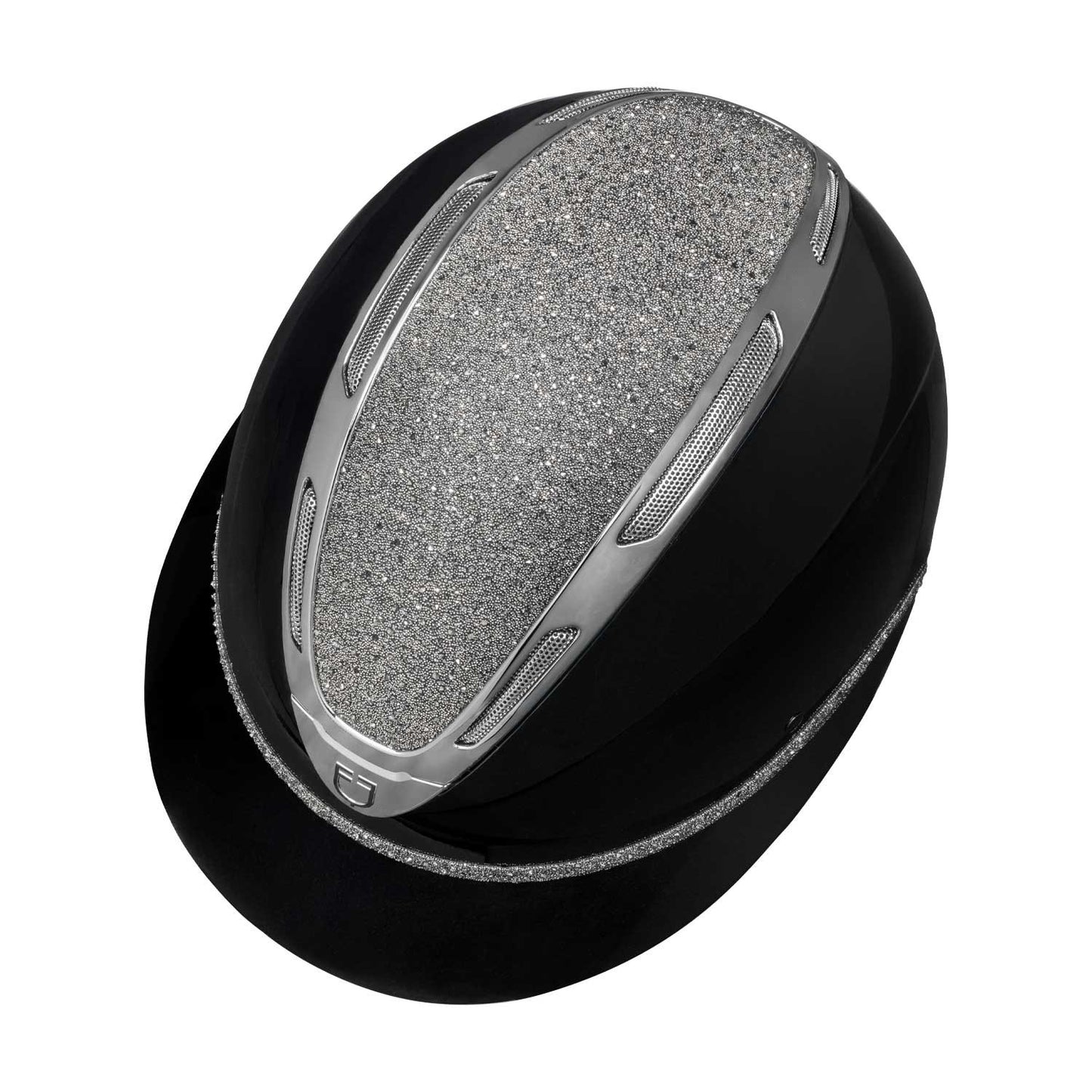 Casco Apocalypse para mujeres con diamantes y carcasa brillante Equestro - Black/Gunmetal