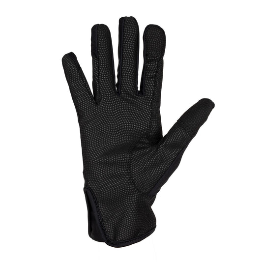 Guantes de mujer en tejido especial de elastano con logo Equestro - Negro