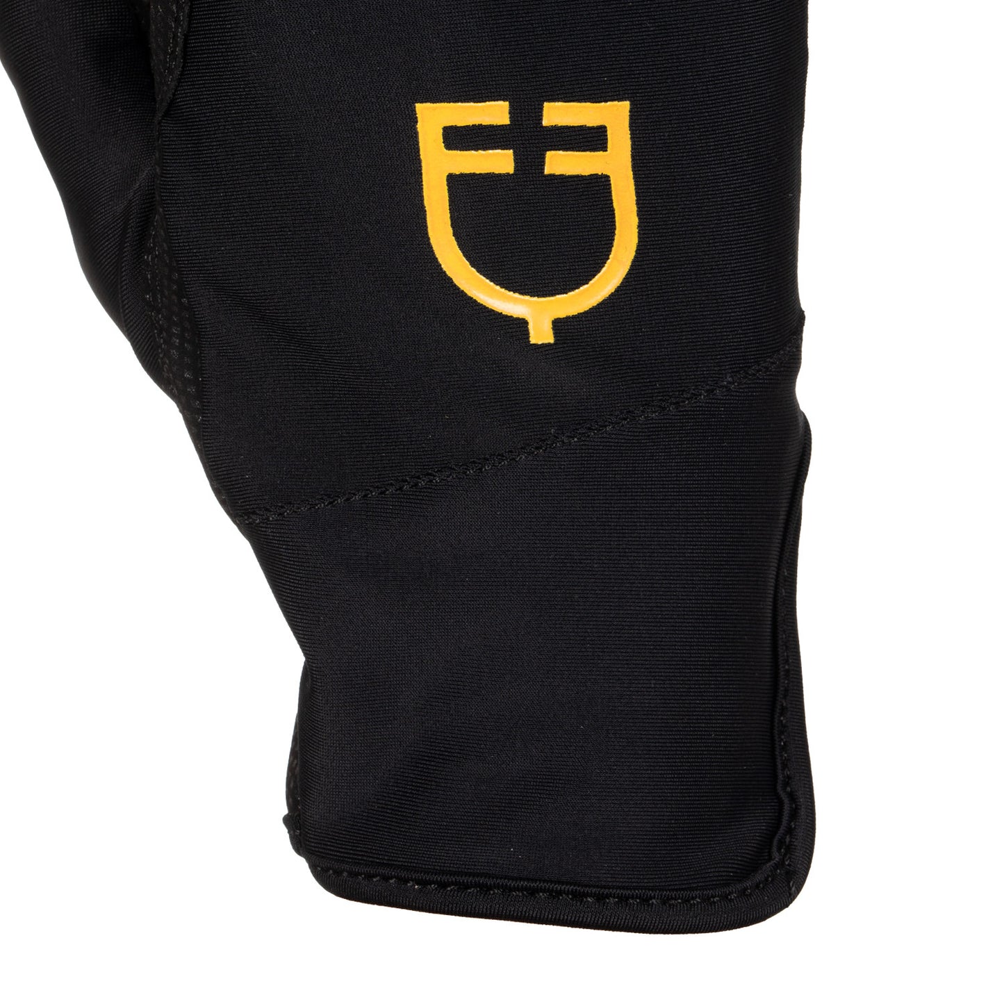 Guantes de mujer en tejido especial de elastano con logo Equestro - Negro