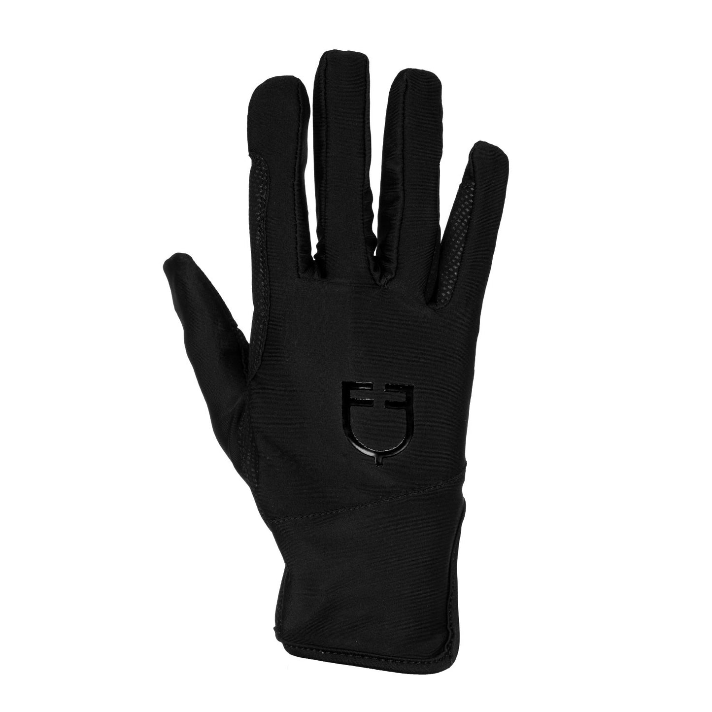 Guantes de mujer en tejido especial de elastano con logo Equestro - Black/Black
