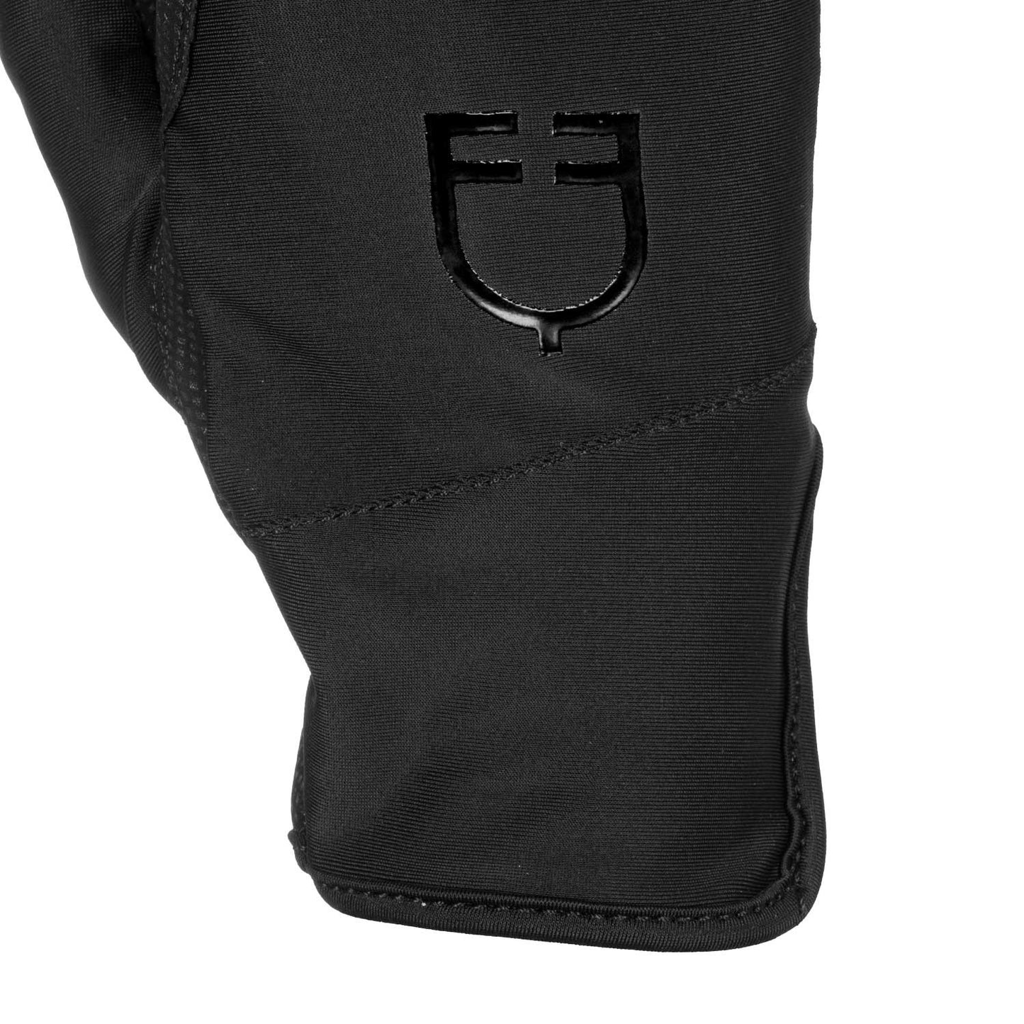 Guantes de mujer en tejido especial de elastano con logo Equestro - Black/Black