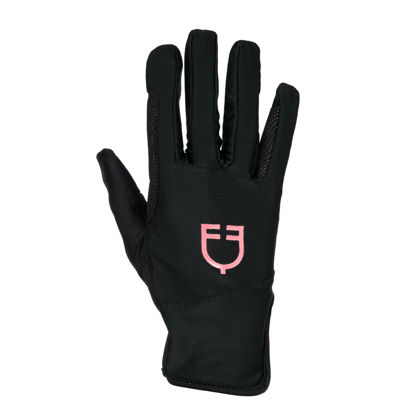 Guantes de mujer en tejido especial de elastano con logo Equestro - Black/Desert Flower