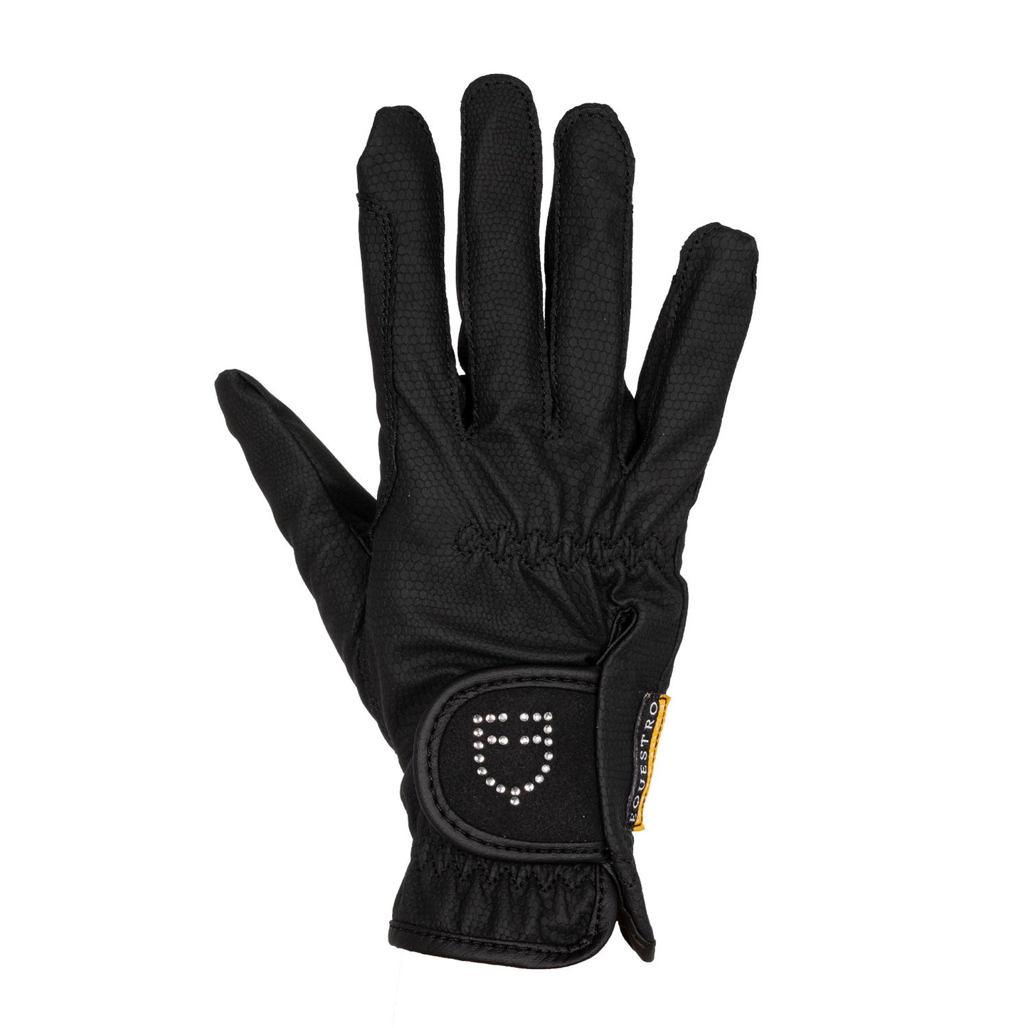 Guantes de mujer en suave tejido técnico con logo de purpurina Equestro