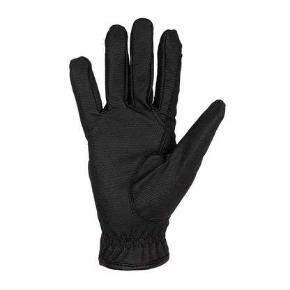 Guantes de mujer en suave tejido técnico con logo de purpurina Equestro - Negro
