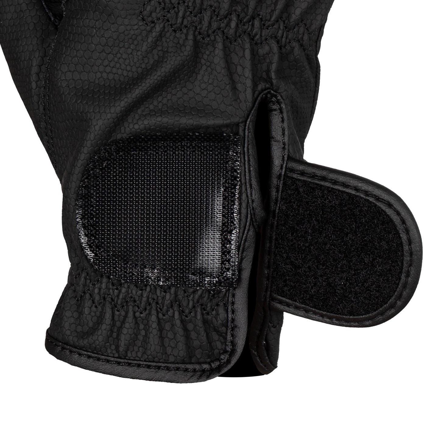 Guantes de mujer en suave tejido técnico con logo de purpurina Equestro - Negro
