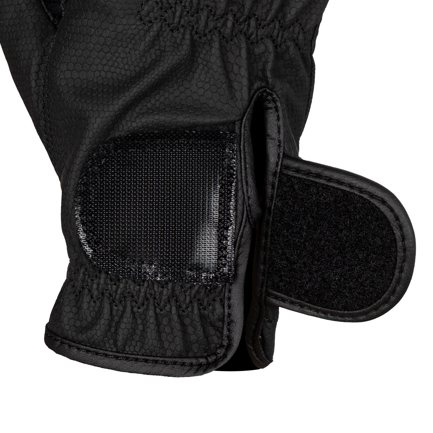 Guantes de mujer en suave tejido técnico con logo de purpurina Equestro - Negro