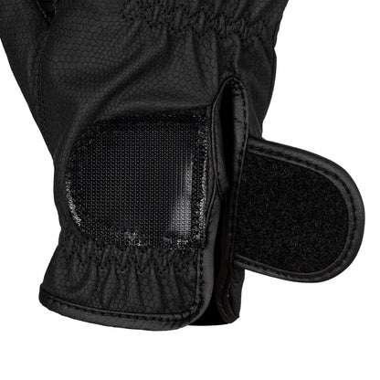 Guantes de mujer en suave tejido técnico con logo de purpurina Equestro - Negro
