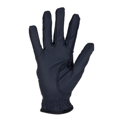 Guantes de mujer en suave tejido técnico con logo de purpurina Equestro - Azul marino