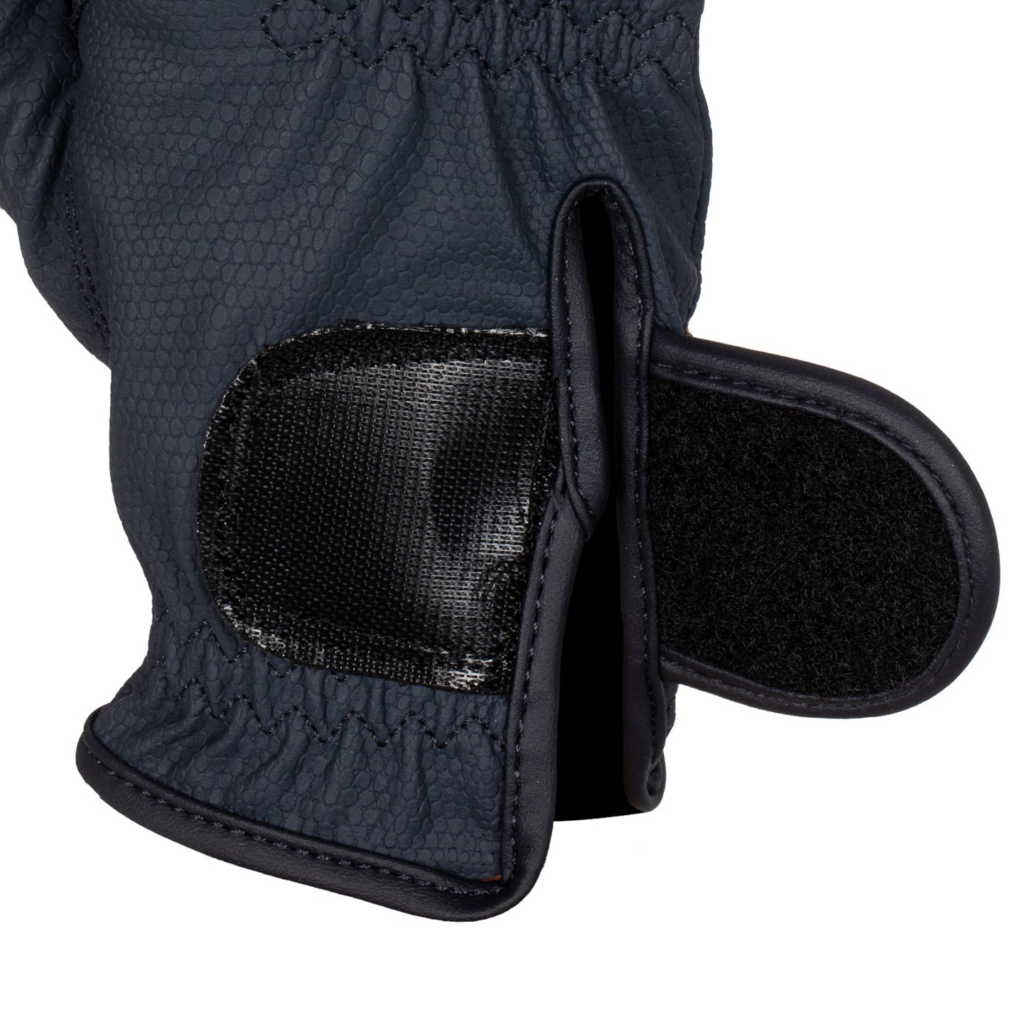 Guantes de mujer en suave tejido técnico con logo de purpurina Equestro - Azul marino