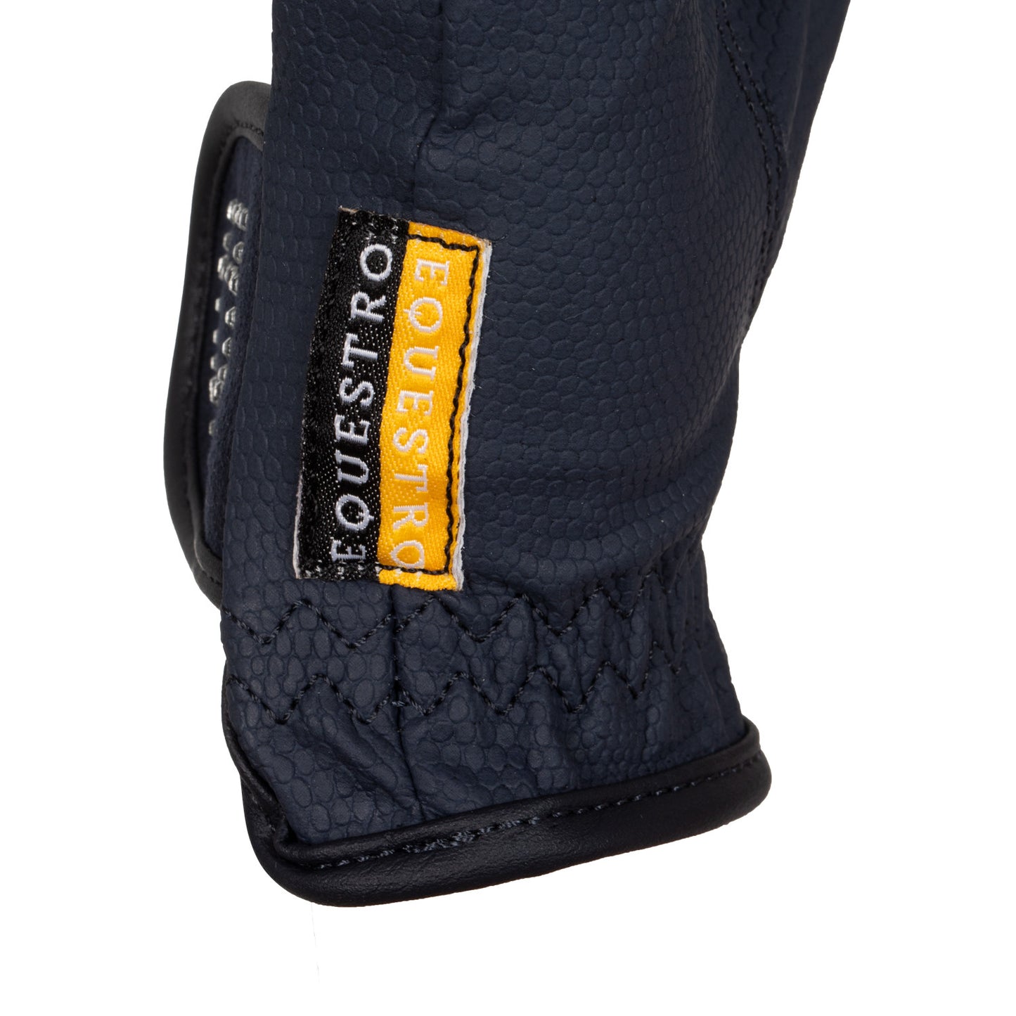Guantes de mujer en suave tejido técnico con logo de purpurina Equestro - Azul marino