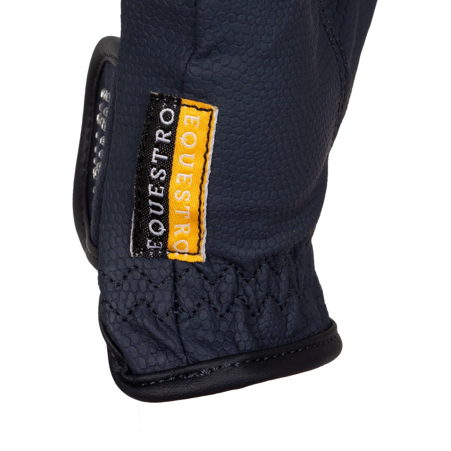 Guantes de mujer en suave tejido técnico con logo de purpurina Equestro - Azul marino