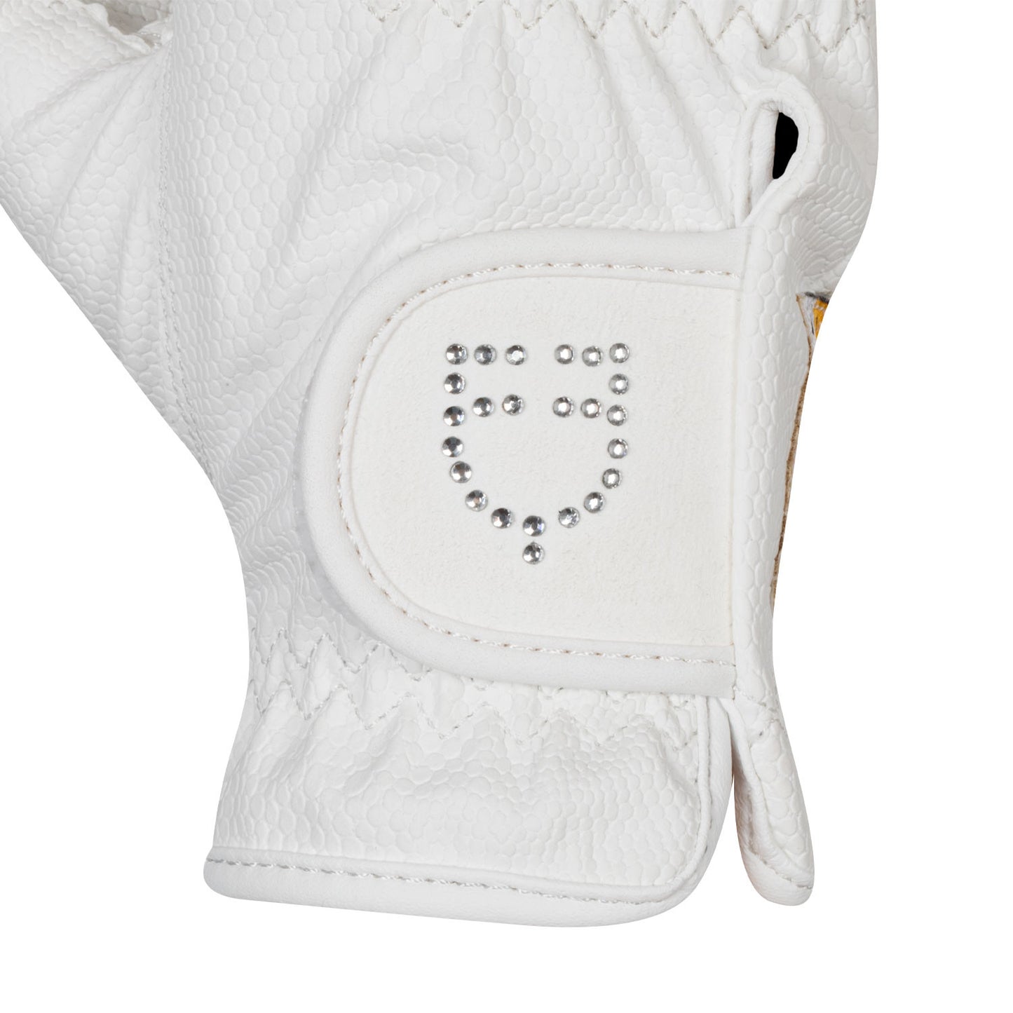 Guantes de mujer en suave tejido técnico con logo de purpurina Equestro - Blanco