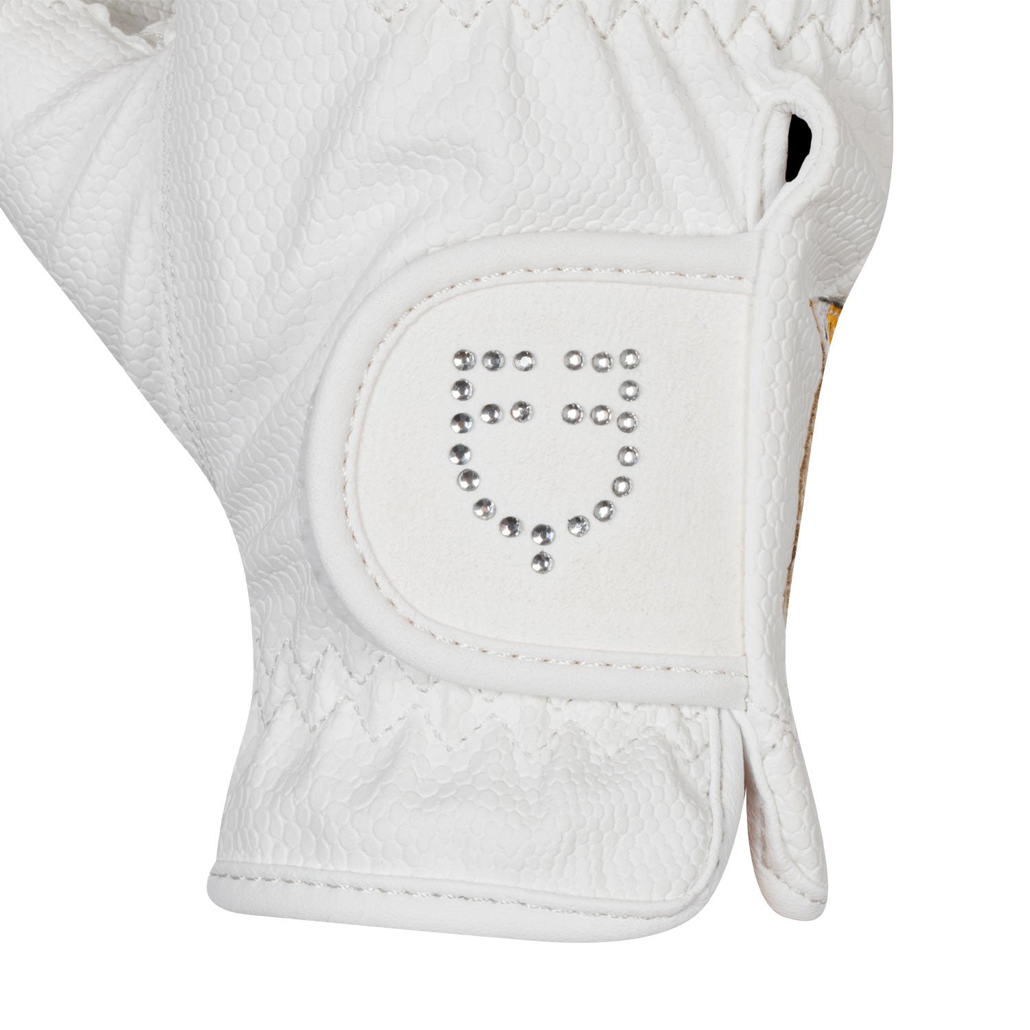 Guantes de mujer en suave tejido técnico con logo de purpurina Equestro - Blanco