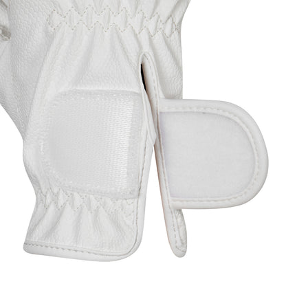 Guantes de mujer en suave tejido técnico con logo de purpurina Equestro - Blanco